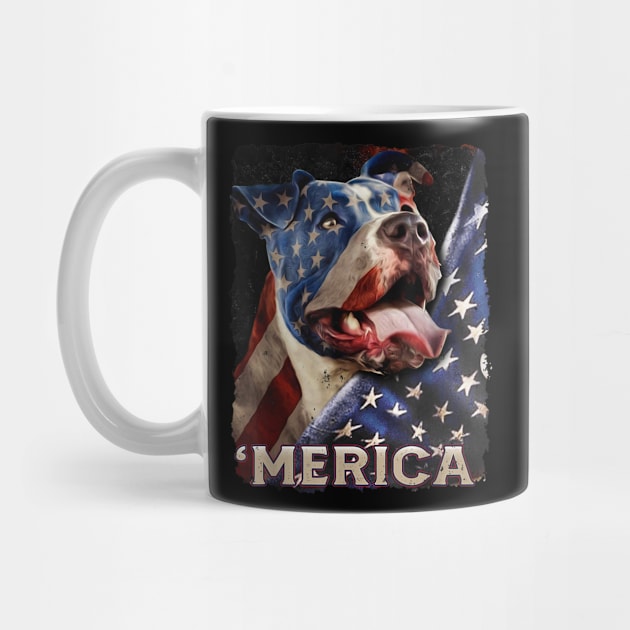 American Flag Pitbull Patriotic Dog 4th Of July Proud T-shirt by creativedn7